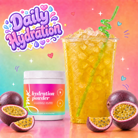 JMX Hydration Powder, Passion Fruit Flavor, Electrolyte Drink Mix, Sugar-Free, Caffeine-Free