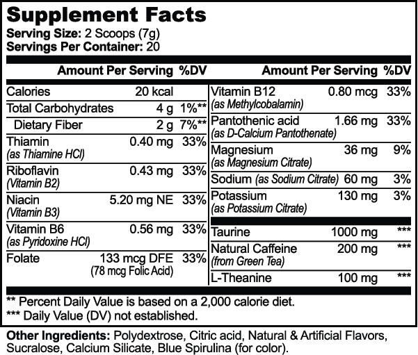 JMX Baddie Tea (Cotton Candy), Clean Energy + Hydration, Loaded Tea, 200mg Clean Caffeine, L-Theanine, B-Complex, 0g Sugar